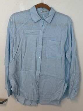 Z Supply Womens Light Blue Button-Up Shirt Sz Small